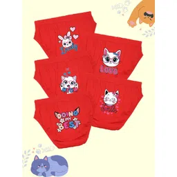 NUSYL Girl Pack Of 5 Printed Cotton Basic Briefs NUGCBRFPO5.0007-picture-47