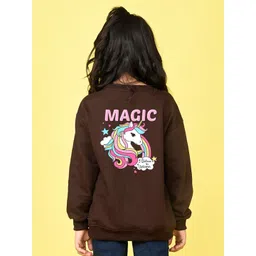 NUSYL Girls Graphic Printed Oversized Fleece Sweatshirt-picture-18