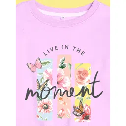 NUSYL Girls Graphic Printed Oversized Fleece Sweatshirt image 2