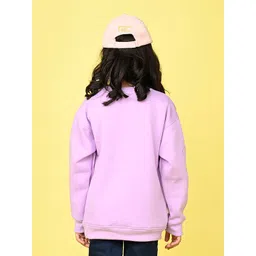 NUSYL Girls Graphic Printed Oversized Fleece Sweatshirt image 4