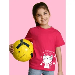 NUSYL Girls Graphic Printed Pack Of 3 Round Neck Cotton T-shirt-picture-22