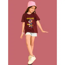 NUSYL Girls Graphic Printed T-shirt image 3