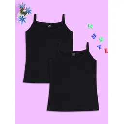 NUSYL Girls Pack Of 2 Cotton Camisoles-picture-55
