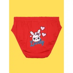 NUSYL Girls Pack Of 3 Kitty & Bunny Printed Pure Cotton Basic BriefsNUGCBRFPO3.0025 image 5