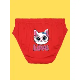 NUSYL Girls Pack Of 3 Kitty & Bunny Printed Pure Cotton Basic BriefsNUGCBRFPO3.0025 image 2