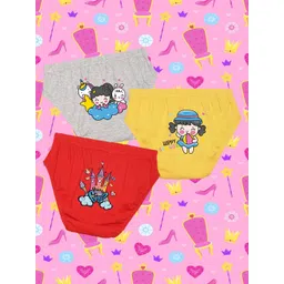 NUSYL Girls Pack Of 3 Printed Cotton Basic Briefs NUGCBRFPO3.0048-picture-17