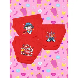 NUSYL Girls Pack Of 3 Printed Cotton Basic Briefs NUGCBRFPO3.0060-picture-15