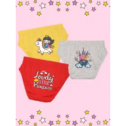 NUSYL Girls Pack Of 3 Unicorn Magic Printed Cotton Basic Briefs-picture-51