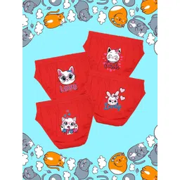 NUSYL Girls Pack Of 4 Cute Animal & hearts Printed Cotton Basic Briefs NUGCBRFPO4.0019-picture-29