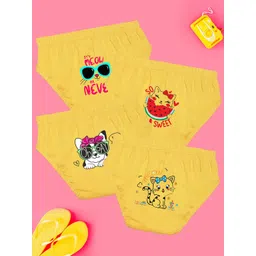 NUSYL Girls Pack Of 4 Printed Cotton Basic Briefs NUGCBRFPO4.0002-picture-34