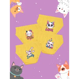 NUSYL Girls Pack Of 4 Printed Pure Cotton Basic Briefs NUGCBRFPO4.-picture-28