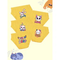 NUSYL Girls Pack Of 5 Printed Cotton Basic Briefs NUGCBRFPO5.0009-picture-19