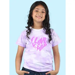 NUSYL Girls Tie and Dye Round Neck Regular Fit Cotton T-Shirt-picture-25