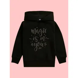 NUSYL Girls Typography Printed Hooded Long Sleeves Fleece Pullover-picture-31