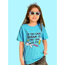 NUSYL Girls Typography Printed Oversized Cotton T-shirt-picture-27