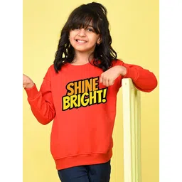 NUSYL Girls Typography Printed Round Neck Long Sleeves Oversized Pullover Sweatshirt-picture-14