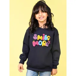 NUSYL Girls Typography Printed Round Neck Long Sleeves Oversized Sweatshirt-picture-13