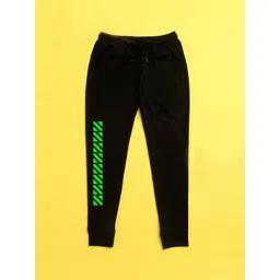 NUSYL Kids Black & Green Printed Joggers-picture-33