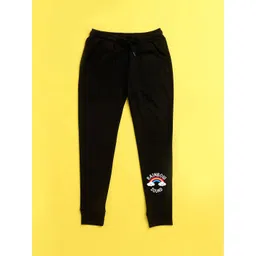 NUSYL Kids Black Graphic Printed Joggers-picture-48