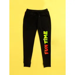 NUSYL Kids Black Printed Joggers-picture-10