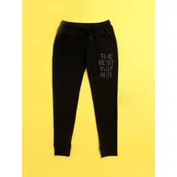 NUSYL Kids Black Text Printed Joggers-picture-36