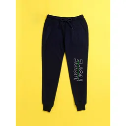 NUSYL Kids Navy Blue Printed Joggers-picture-12