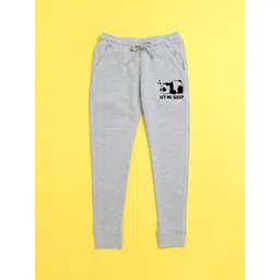 NUSYL Kids Unisex Grey Printed Joggers-picture-12
