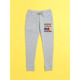 NUSYL Kids Unisex Grey Printed Joggers-picture-44