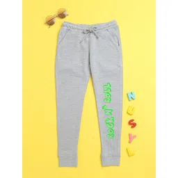 NUSYL Kids Unisex Grey Printed Joggers-picture-23