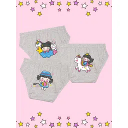 nusyl NUSYLPack Of 3 Printed Cotton Girls Panties-picture-34