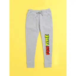 NUSYL Unisex Kids Grey Printed Joggers-picture-15