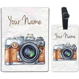 nutcase Personalized Passport Cover Holder Travel Wallet Case & Customized Luggage Baggage Tag Polyfabric & PU Leather - Camera-picture-16