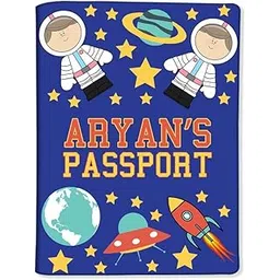 nutcase Personalized Passport Cover Travel Document Holder Multicolor PU Leather and Polyfabric- Space Boy-picture-53