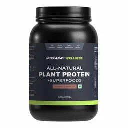 Nutrabay Wellness All-Natural Plant Protein + Superfoods,  2.2 lb  Gourmet Chocolate -picture-11
