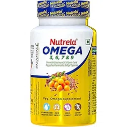 NUTRELA Patanjali Omega 3 6 7 9 vegetarian softgels - Pack of 60 Capsules-picture-27