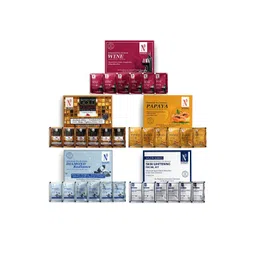 NutriGlow Naturals Sustainable Set of 5 Diamond Radiance-Gold Kesar & Wine Facial Kit - 60 g Each-picture-18