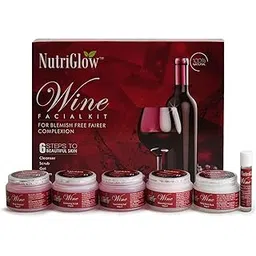 NutriGlow Wine Facial Kit For Women, 5 STeps For Glowing Skin, Restores Skin Nutrients Reduced Pigmentation All Skin Types- 250g+10ml-picture-36