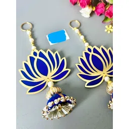 Nutts 2-Pcs Blue & Yellow Wooden Lotus Hanging FestiveDecor-picture-17