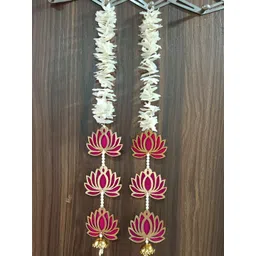 Nutts 2-Pcs Pink & Yellow Wooden Lotus Hanging FestiveDecor-picture-38
