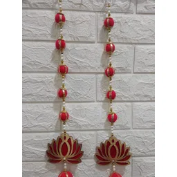Nutts 2-Pcs Red & Yellow Wooden Lotus Hanging FestiveDecor-picture-27