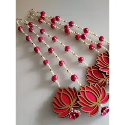 Nutts 6-Pcs Pink & Yellow Wooden Lotus Hanging FestiveDecor-picture-28