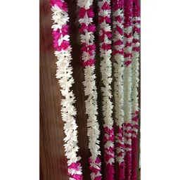 Nutts White & Pink 6 Pieces Paper Gajra Hanging Garlands-picture-31