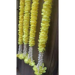 Nutts White & Yellow 4 Pieces Paper Gajra Hanging Garlands-picture-18