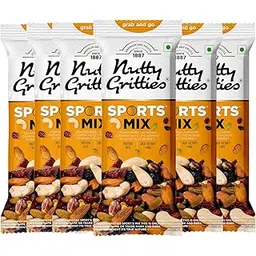 Nutty Gritties Grab And Go Sports Mix | 240g (Each Pouch 40g, Pack of 6) - Roasted Almonds, Cashews, Pistachios, Dried Blueberries, Cranberries and Raisins-picture-31