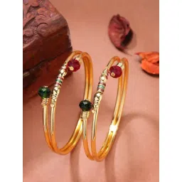NVR Gold-Plated Artificial Beads Traditional Bangles Set of 2-picture-39