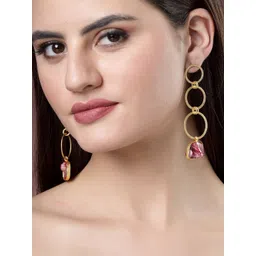 NVR Gold-Plated Contemporary Drop Earrings-picture-39