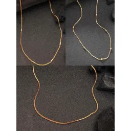 NVR Gold-Plated Minimal Chain for Women Set of 3-picture-33