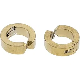 nvr Men's Gold-Plated Contemporary Hoop Earrings-picture-12