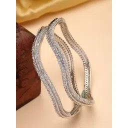NVR Silver Plated American Diamond Studded Bangles Set of 2-picture-17