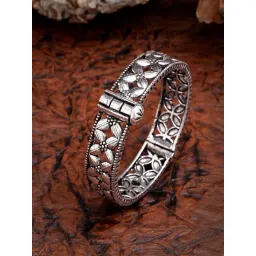 NVR Silver-Toned German Silver Oxidized Kada Bangle for Women-picture-10